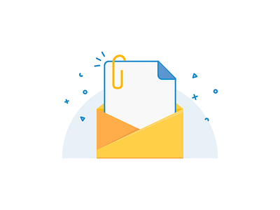 Successfully attached! attach attachment document icon illustration mail success