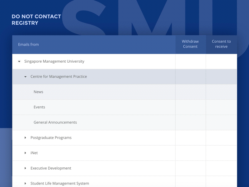 Treetable Concept accordion checkbox list principle singapore management university table treetable