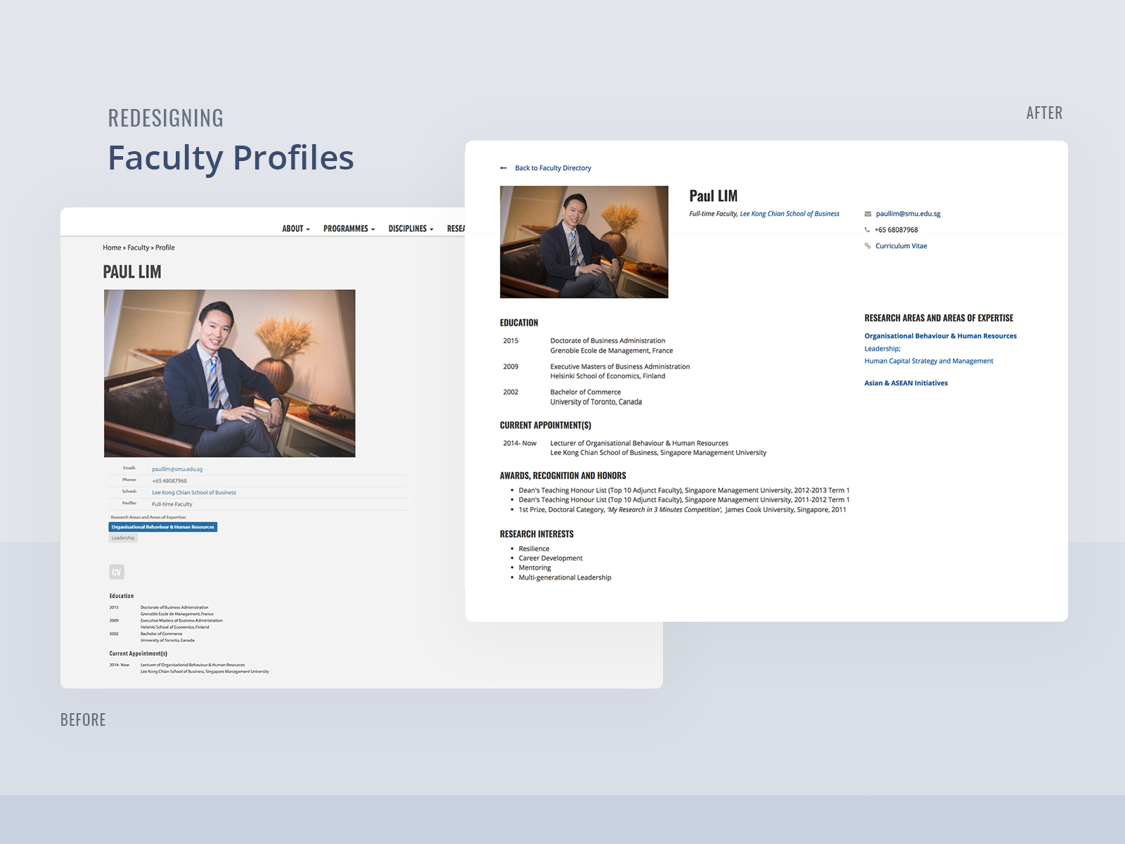 Redesigning Faculty Profiles By Celena Jasmin On Dribbble