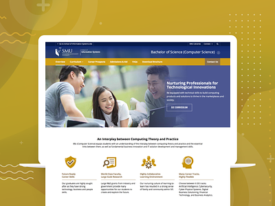 Bachelor of Computer Science homepage icon it layout singapore management university website