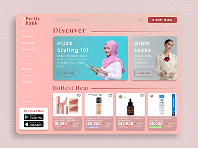 Simple Beauty-commerce Web Exploration beauty branding ecommerce make up shopping ui