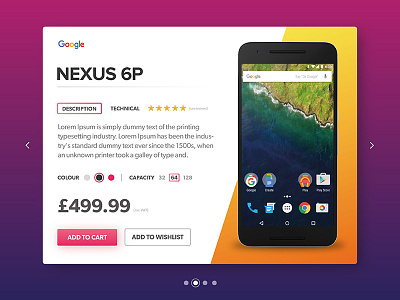 Nexus 6P Product Card Widget