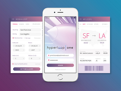 Hyperloop Mobile App UI Concept app booking iphone mobile register sign in tickets train travel ui ux widget