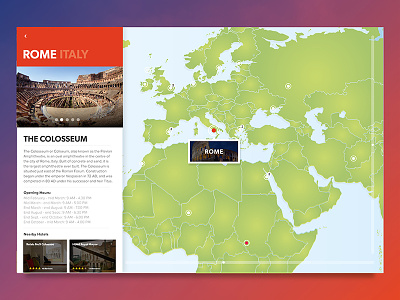 World Map Travel Guide grid guide map navigation travel ui ux