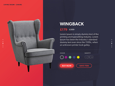 Chair Store Shop Product Page - Daily UI Experiment card chair checkout dailyui product purchase shop store ui ux