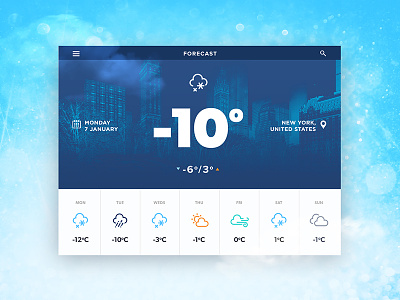 Weather UI Widget design typography ui ux weather white widget