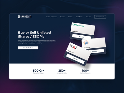 Unlisted Assets: FinTech Landing Page