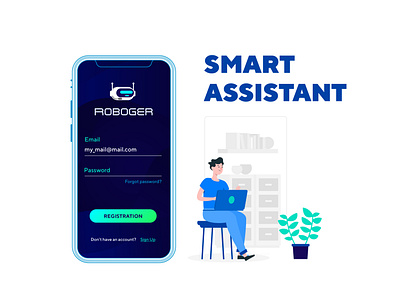 Roboger app design logo vector