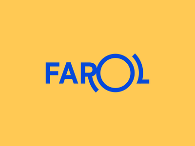 Farol agency brand clean design farol letter o light logo logotype media o letter page symbol yellow yellow and blue