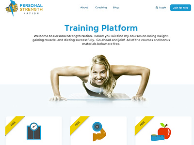 Body training program landing page