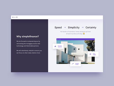 Why simplefinance? benefits branding identity landingpage layout realestate ui design uidesign ux ux design valuation visual identity webdesign website