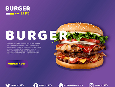 Burger Life Flyer branding burger design flyers graphic design typography