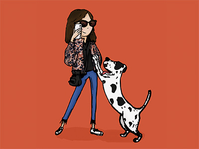 Blogger blogger carol cellphone dog dribble illustration patch shot