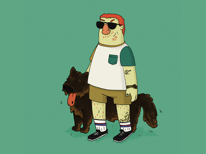 Ben boy cool digital dog dribbble fat ginger illustration paint shot tatto