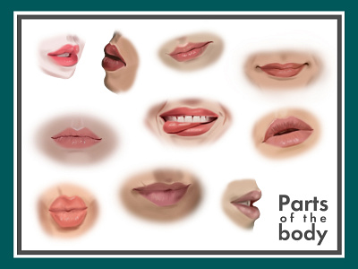 Parts of the body. Lips illustration photoshop