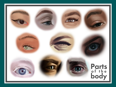 Parts of the body. Eyes. illustration photoshop