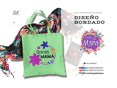 Diseño Bordado / Día de la Madre art bolsos branding business design embroidery embroidery design illustration logo marketing