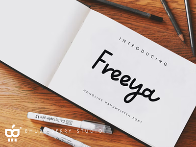 Freeya font handwritten lettering