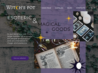 Daily UI Challenge: Landing Page #003 challenge daily ui design esoteric esoteric shop get started illustration landing landing page logo magic magic goods magic shop magic store online shop sign up ui witch witchcraft