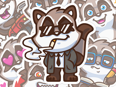 Raccoon character raccoon vector