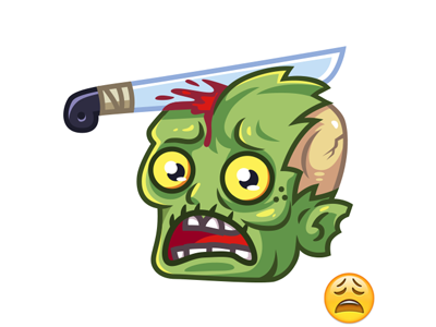 Zombie character illustration machete sticker vector zombie