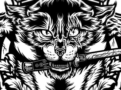 Wildcat cat h8k hook knife vector wild