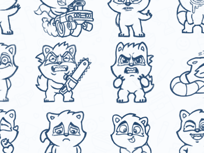 Ralph the Raccoon (2014) cartoon raccoon sketch sticker vk vkontakte