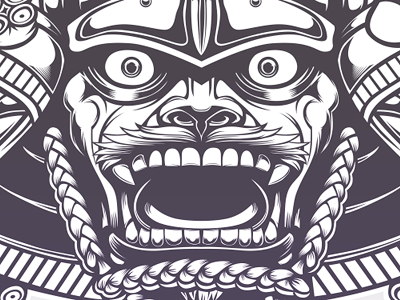 Samurai mask illustration illustrator japanese mask samurai vector