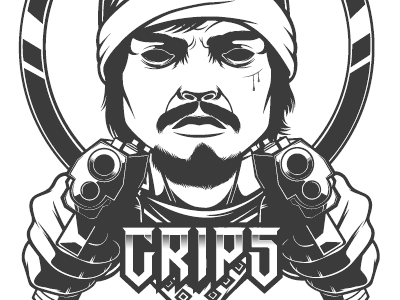 Gangsta crips dirty monk gangsta illustration illustrator vector