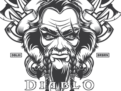 Barbarian. Diablo III barbarian diablo 3 illustration illustrator vector