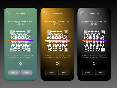 QR Code Scanner app design colorful design gradient graphic design radial templates ui ux web design