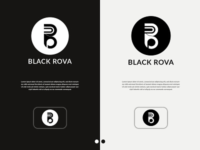 Black-Rova Lette logo branding business logo creative logo creativelogo graphic design logo logofolio logos modern logo monogram