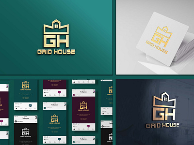 Grid House Real estate logo 3d brandlogo businesslogo graphic design housing house logo ui