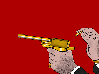 Golden Gun animation branding cartoon character design design graphic design icon illustration