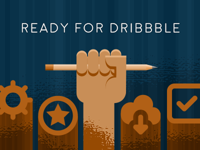Ready for Dribbble hand icons illustration pencil vector