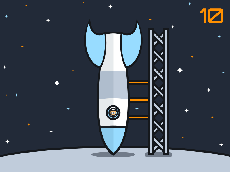 About to launch! animation counter error illustration rocket space