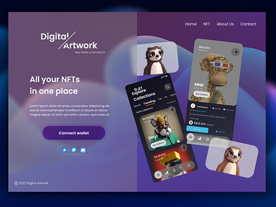 Hero Page design figma futuristic gradient hero page inspiration mobile app modern nft ui web design website