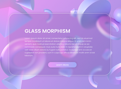 Glass Morphism app design figma geometry glass effect glass morphism illustration inspiration objects ui