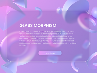 Glass Morphism app design figma geometry glass effect glass morphism illustration inspiration objects ui