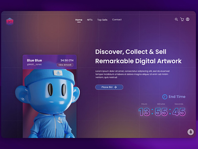 NFT Hero Page design figma futuristic hero hero page ideas inspiration modern nft page ui ux web design website