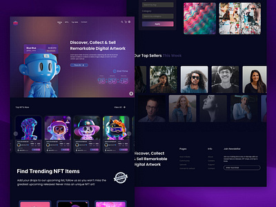 NFT Hero Page app branding design figma illustration inspiration mobile app modern nft ui