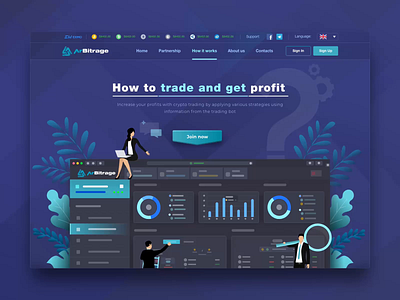 How It Works Page for ArBitrage Crypto Trading Platform banking blockchain crypto dark ui dashboard extej finance fintech how it works how to investment landing page onboarding onboarding ui payment saas design saas landing page saas website web app web design