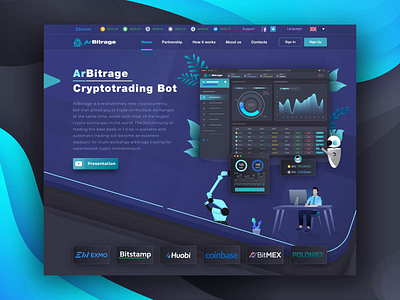 Functional Animation of the Landing Lead Page First Screen animation banking blockchain crypto dashboard extej finance fintech first screen illustration investment landing page lead page payment saas saas landing page saas website trading trading platform web app
