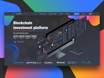 Cicotex blockchain investment platform banking bitcoin blockchain crypto cryptocurrency cyberpunk dark theme dashboard design extej design agency finance fintech ico investment payment platform smart contract user experience design ux design web design