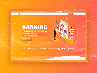 Landing page for Solar Bank financial project