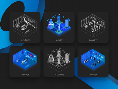 Isometric illustrations for fintech product
