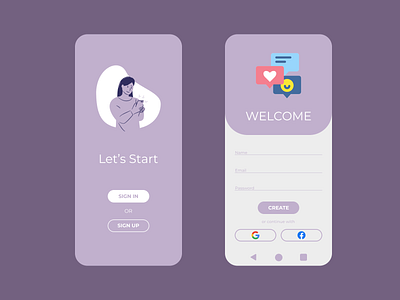 dailyUI001 - Sign up screen -- Tela de cadastro 001 app cadastrar dailyui mobile signup ui violet