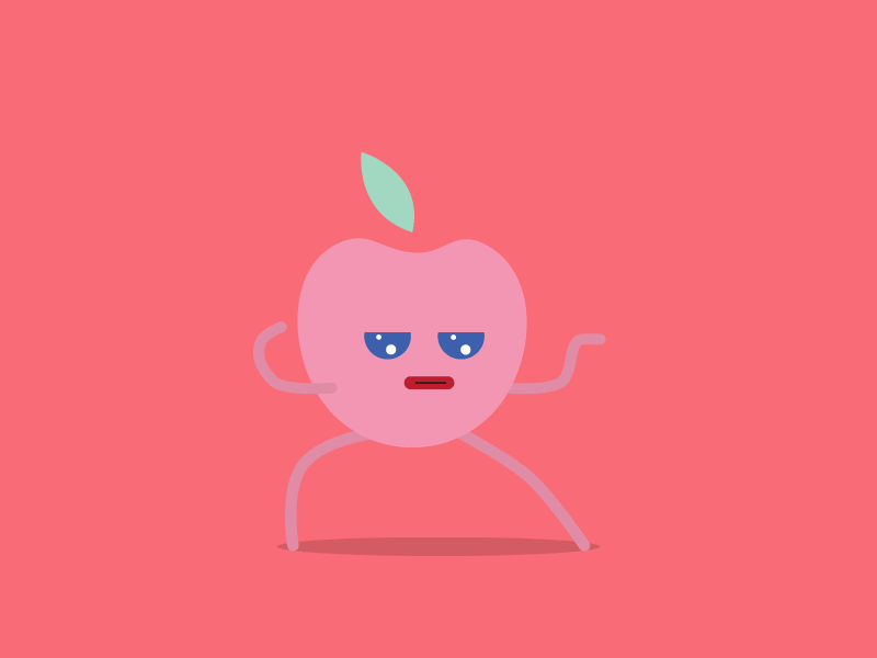 first post!! enjoy. after effects animation apple dancing debut illustrator loop mograph motion graphics pink red
