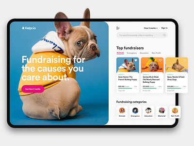 Charity / Fundraiser App 3d app charity clean creative design interface design ios minimal pet product design typogaphy ui ui design ux ux design web web app web design website