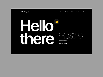 Rectangula - Homepage Concept 1 app black black white branding dark dark ui homepage interface design landing page minimal product design studio ui ui design ux ux design web design website